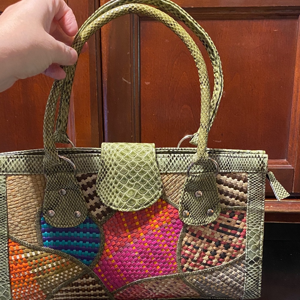 Multicolor Patchwork Handbag - Picture 12 of 16